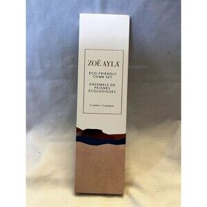 Zoe Ayla Eco-Friendly Comb Set (2-pc: Wide/Small Tooth) – New In Box – Hair Tool